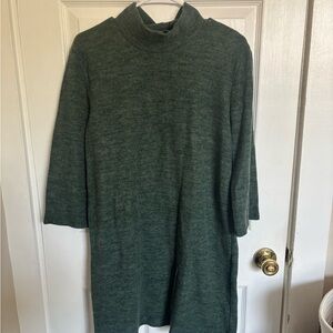 Zara Green Mock Neck Sweater Dress